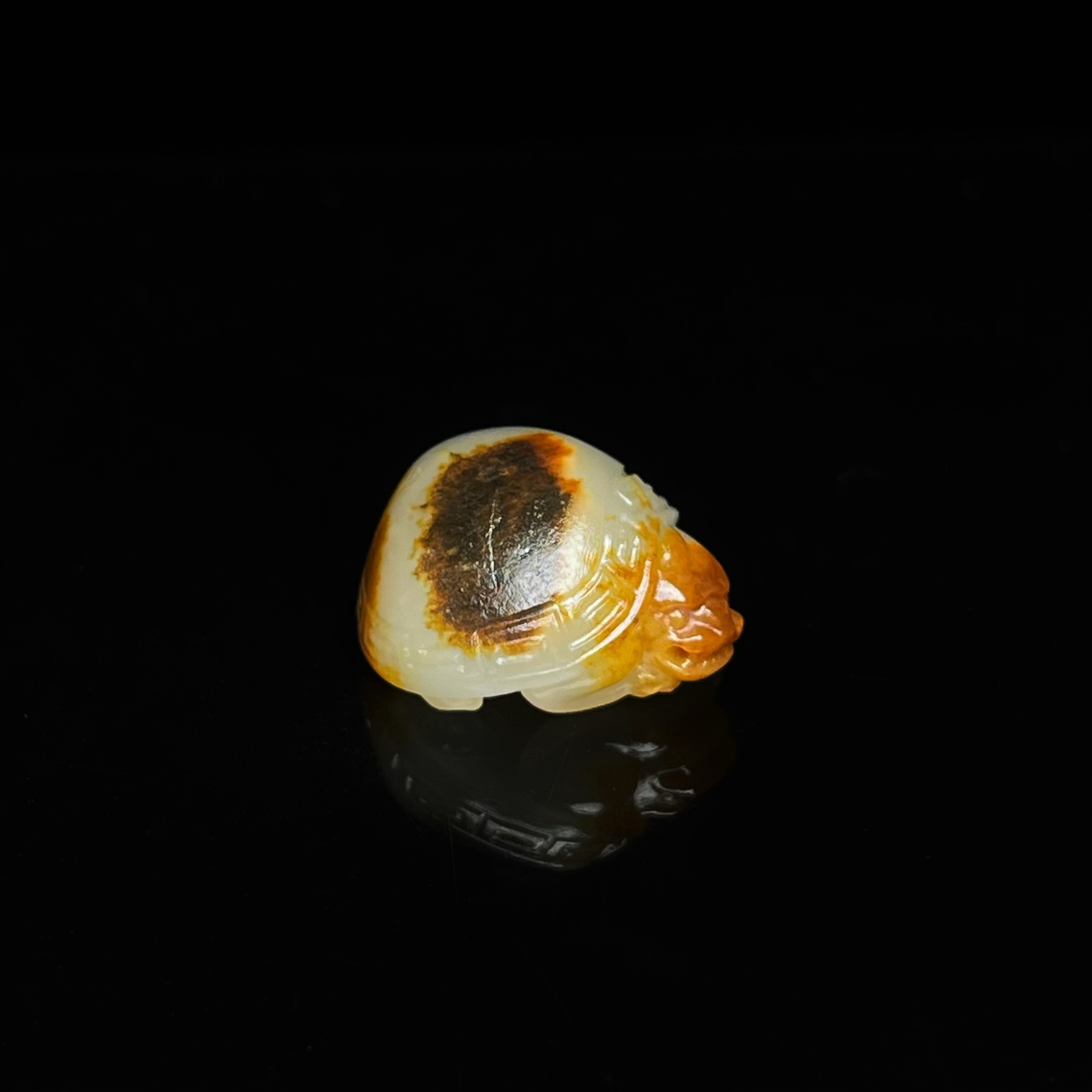 【红皮小龙龟】新疆和田玉 天地红皮 黑皮象形龟 独籽挂件 重3.1克