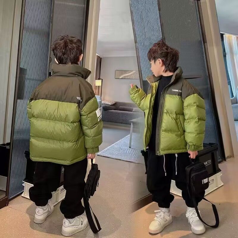 儿童服冬季加厚男童短款潮牌外套新款衣袄中大童洋气装