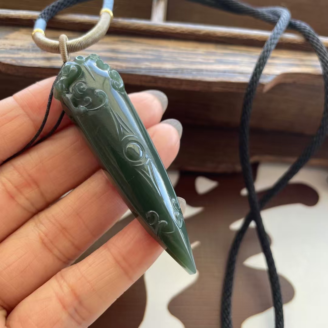 和田玉降魔杵挂件吊坠项链天然玉石仿古工艺