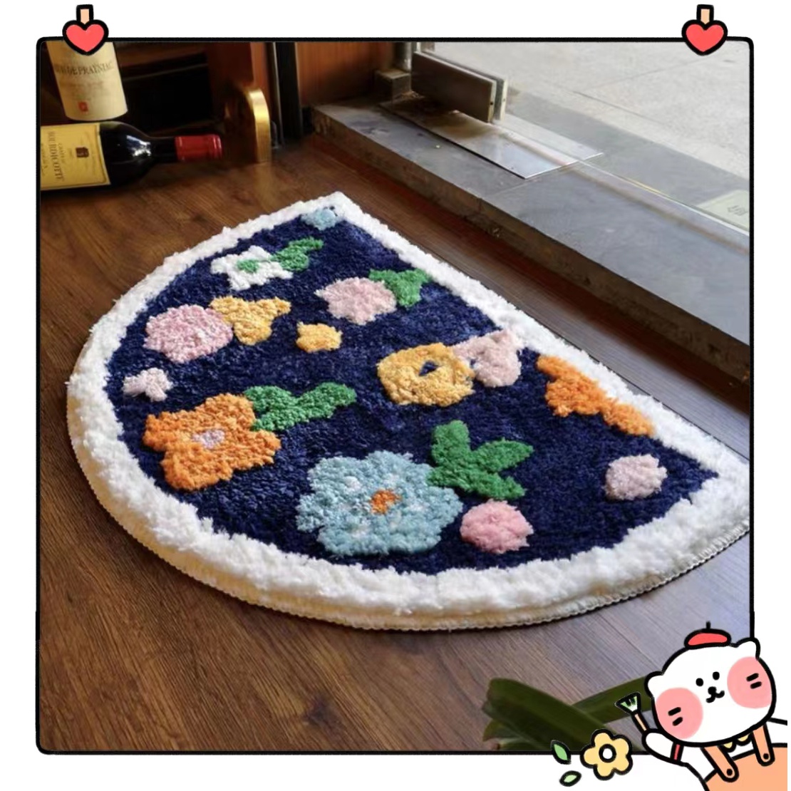 特价吸水浴室防滑地垫百搭柔软门垫卫生间家用卧室房间半圆脚垫