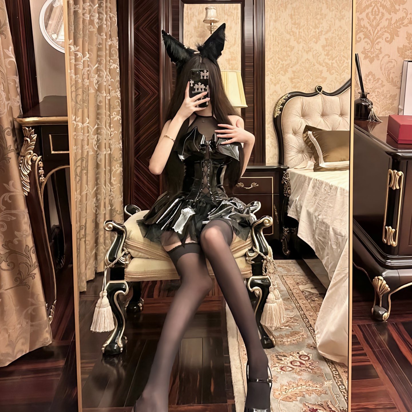 情人节2025新款网红主播睡衣睡裙穿搭亮面PU聚酯纤维私房情趣