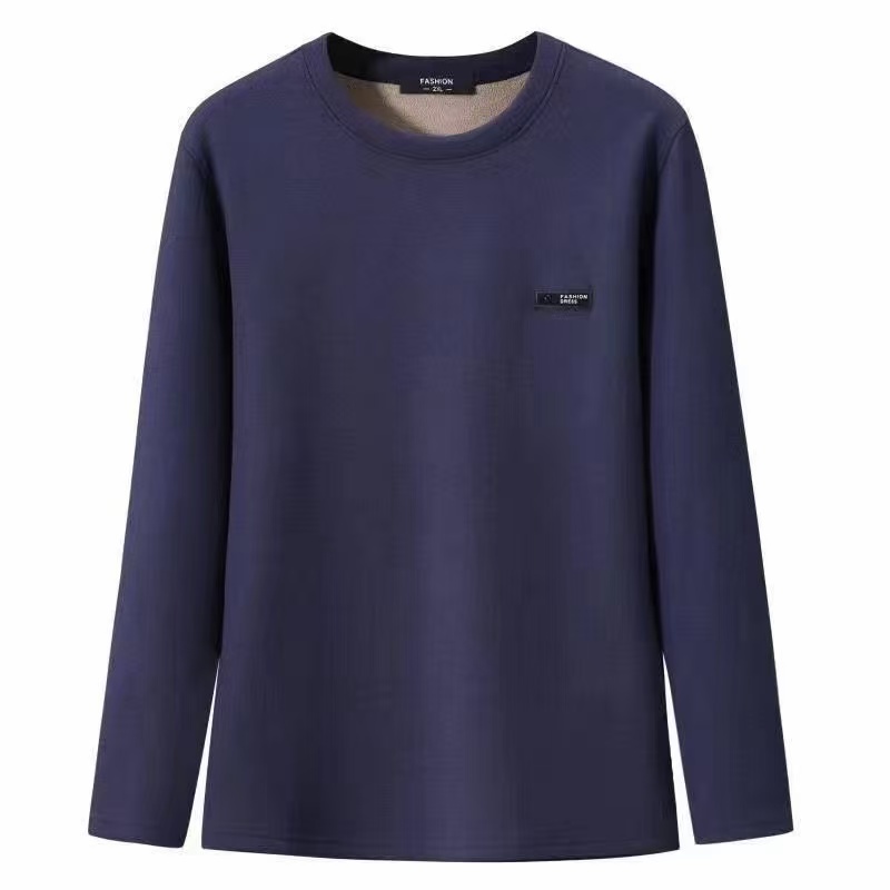 男女圆领加厚加绒保暖上衣