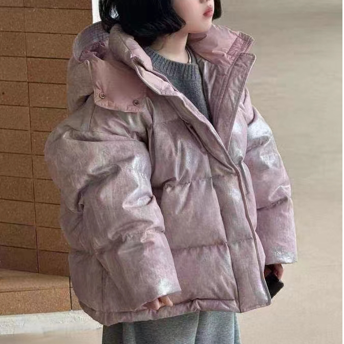 8103韩版冬季儿童时尚潮流百搭休闲粉色新面料连帽羽绒服