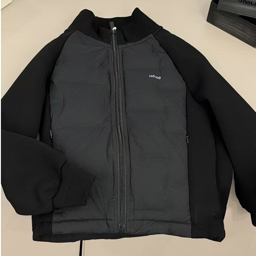 8227韩版2024冬季儿童时尚潮流百搭休闲个性黑色轻薄字母羽绒服