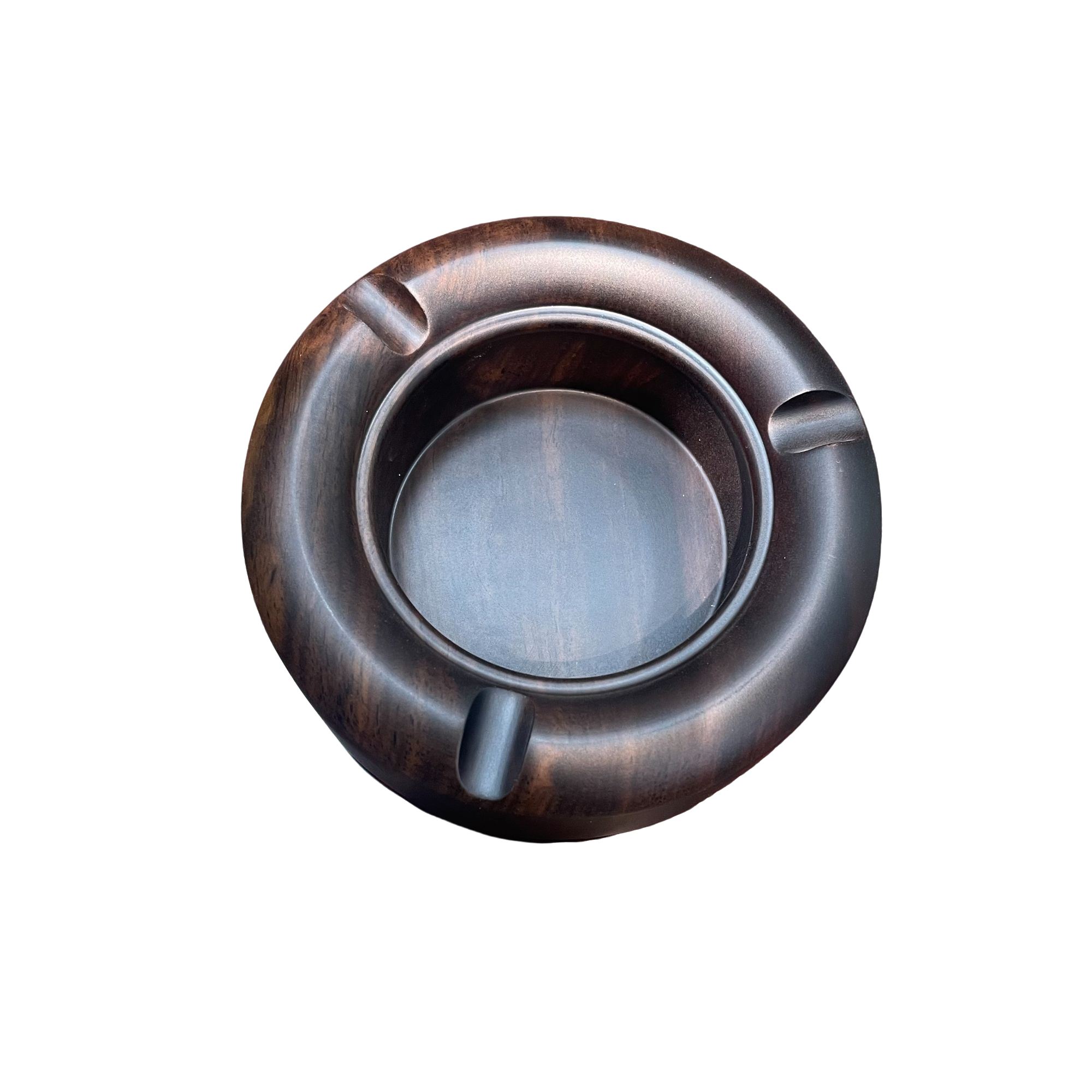 黑檀烟灰缸工艺品密度高油性重尺寸12×12×4.5公分