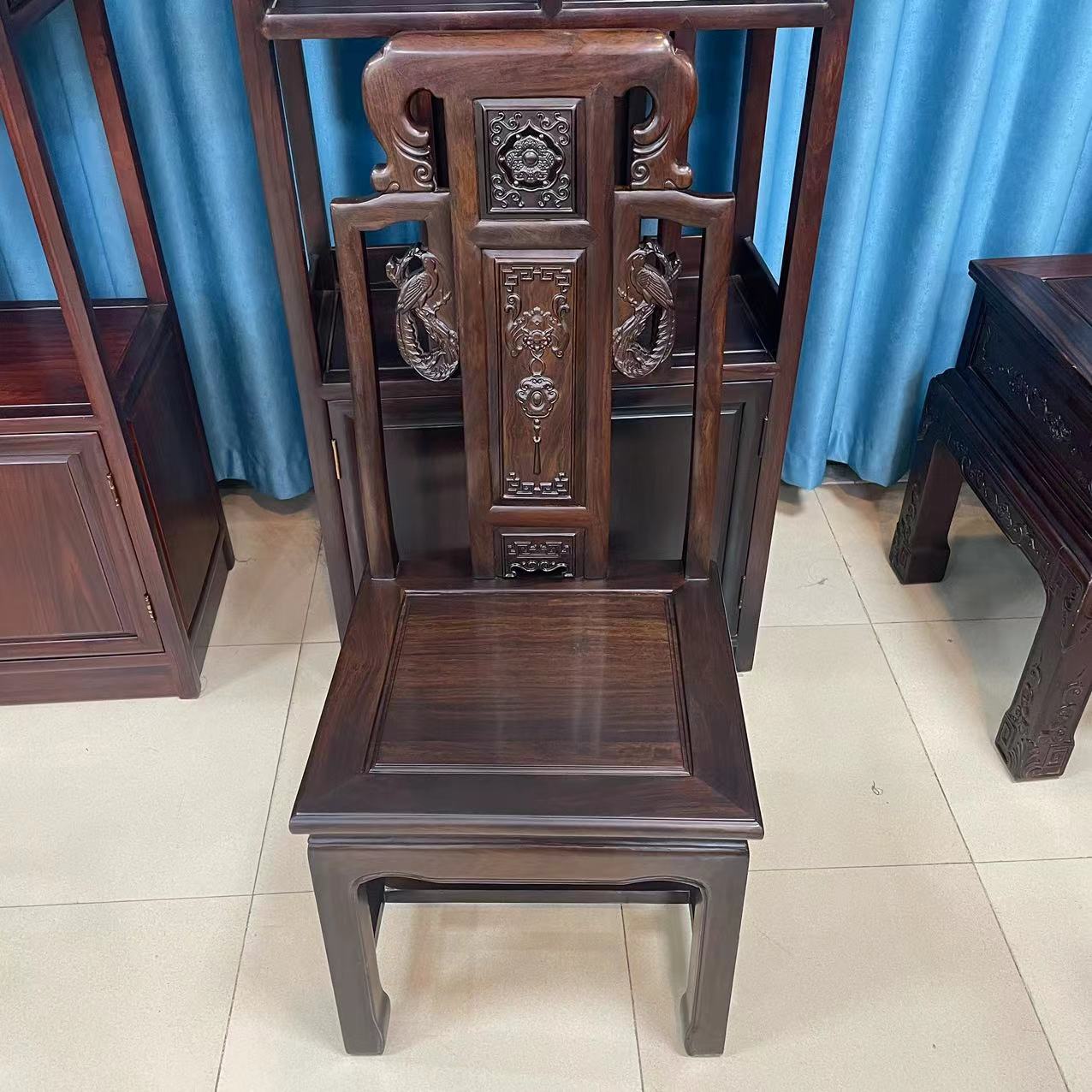 椅子餐桌新中式餐椅古典圈椅家用桌椅餐厅茶椅雕花实木椅