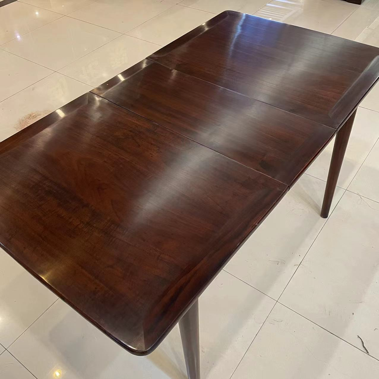 中美洲酸枝木，绅缩餐台，长1.44×80×80.缩短后1.25米，新中式家用