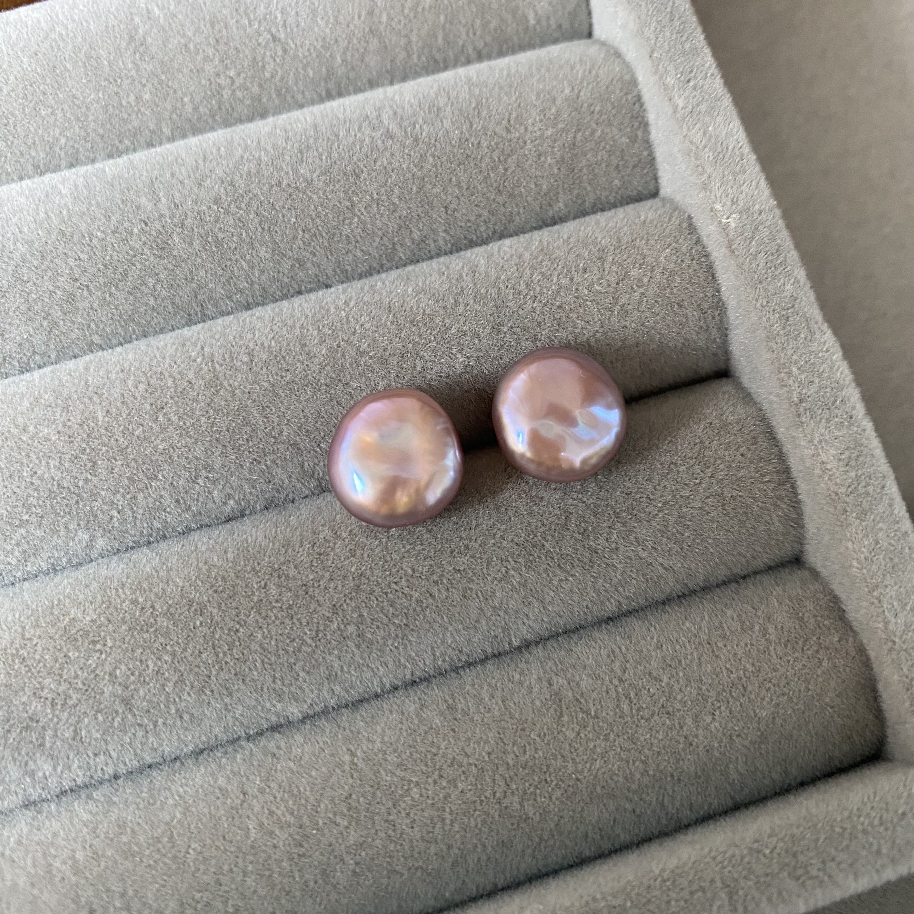 天然淡水巴洛克珍珠耳钉粉紫色多样性发货简约气质百搭时尚