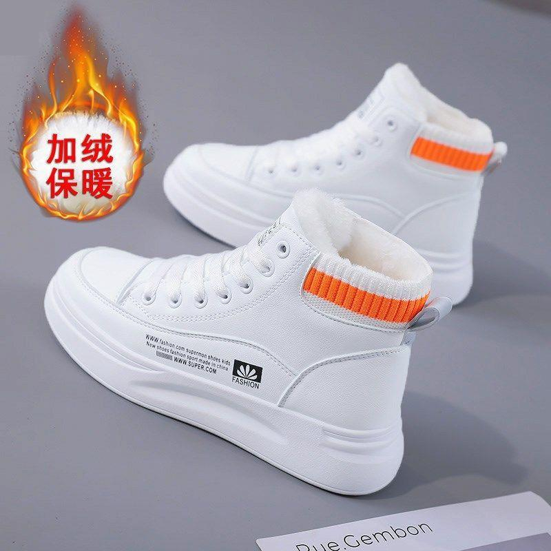 断码意尓康秋冬爆款韩版加厚加绒运动鞋女学生棉鞋高帮时尚休闲鞋