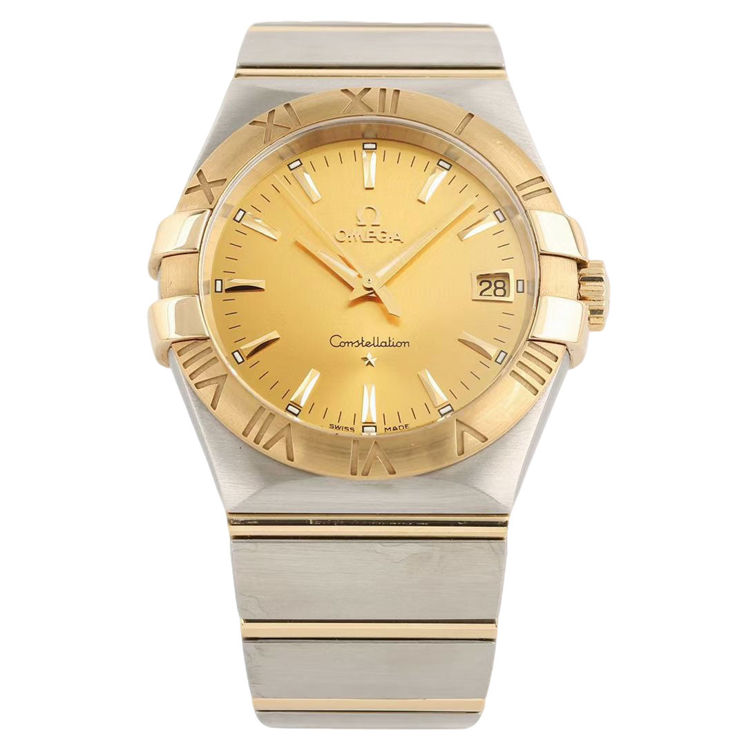 99新 Omega/欧米茄 35表径/自动机械/星座系列/男士腕表/间金材质