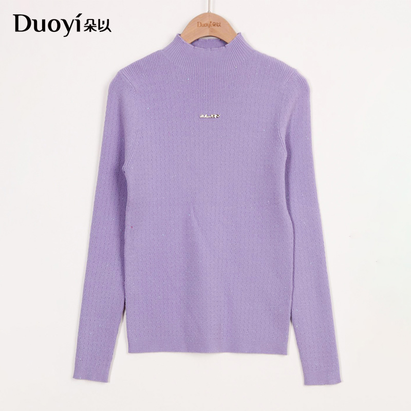 朵以冬季新款半高领修身针织衫打底衫毛织上衣38DD539065