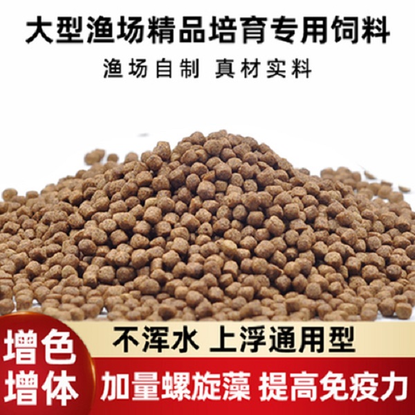 金鱼观赏鱼饲料高蛋白漂浮料鱼粮不浑水颗粒型色扬料