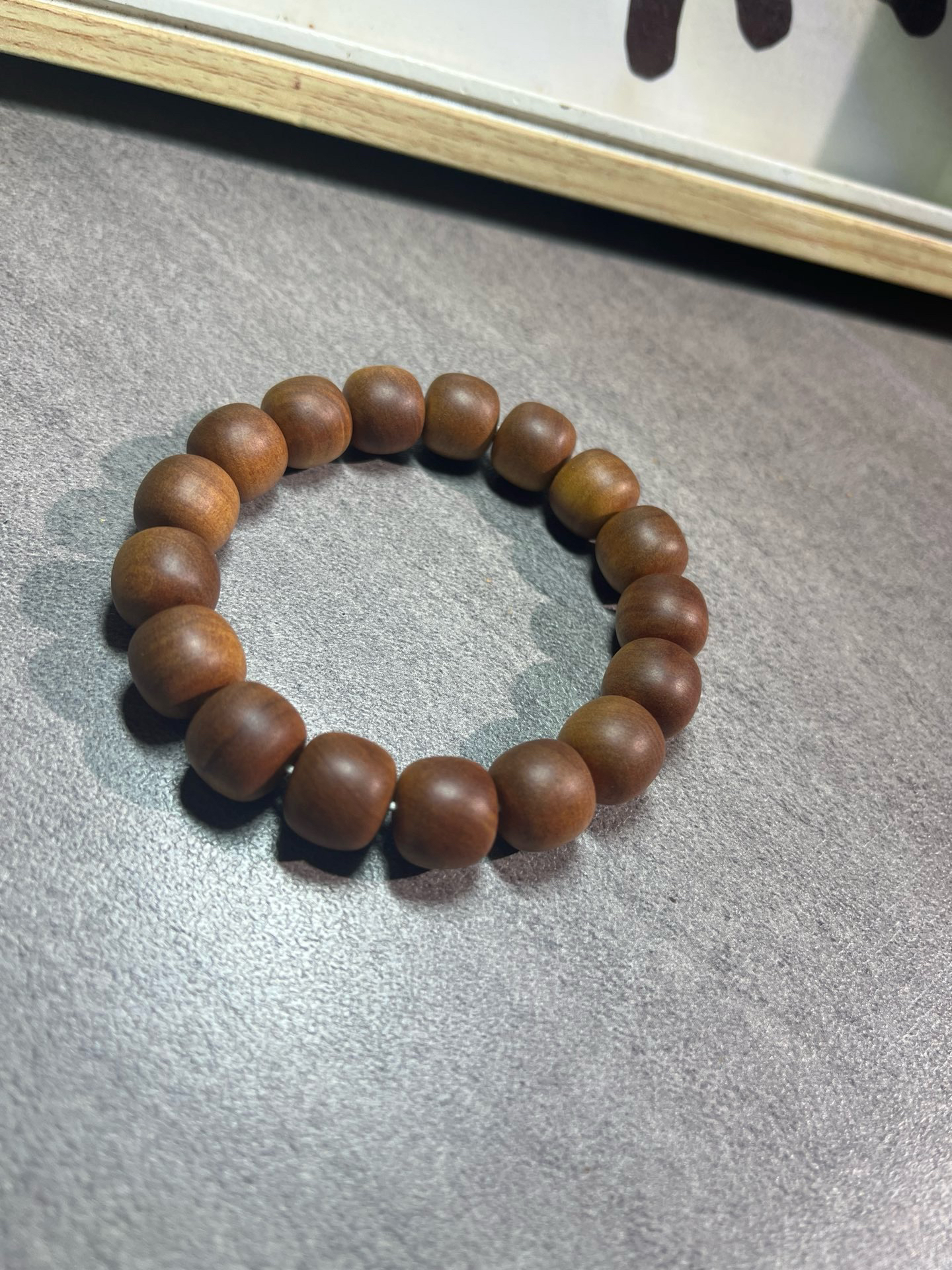 印度迈索尔正区老山檀老料手串1.2-1.3-17颗黑肉多样性发其一