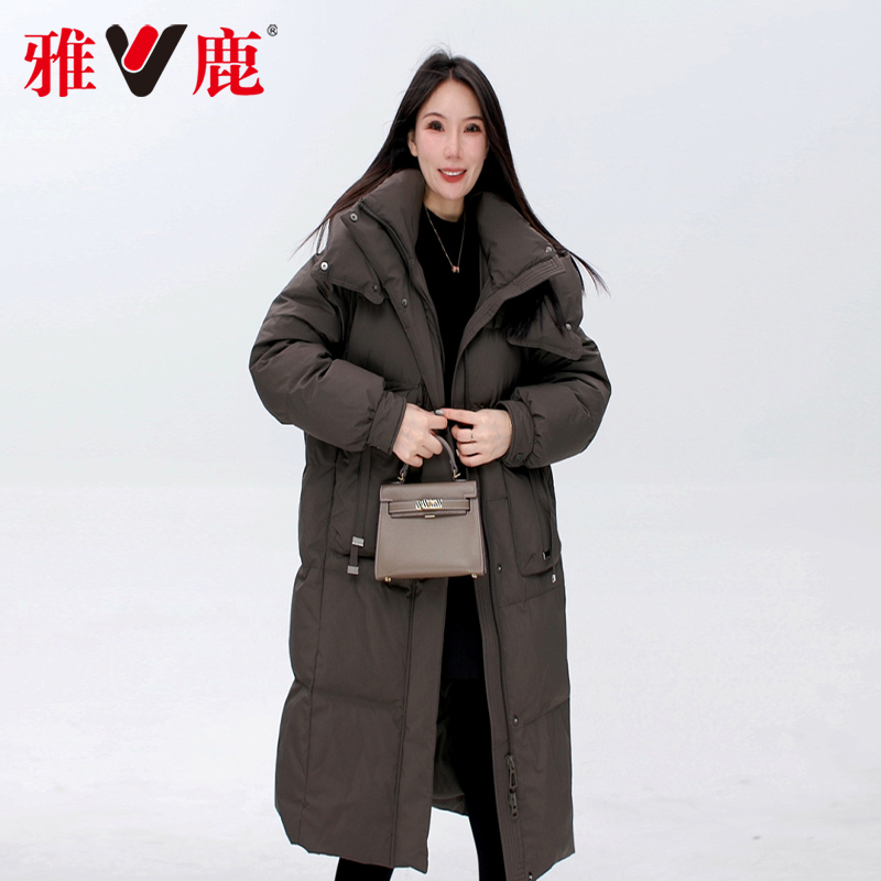 2024新款秋冬季加厚时尚女款显瘦连帽保暖长款羽绒服YLS01Z1692T