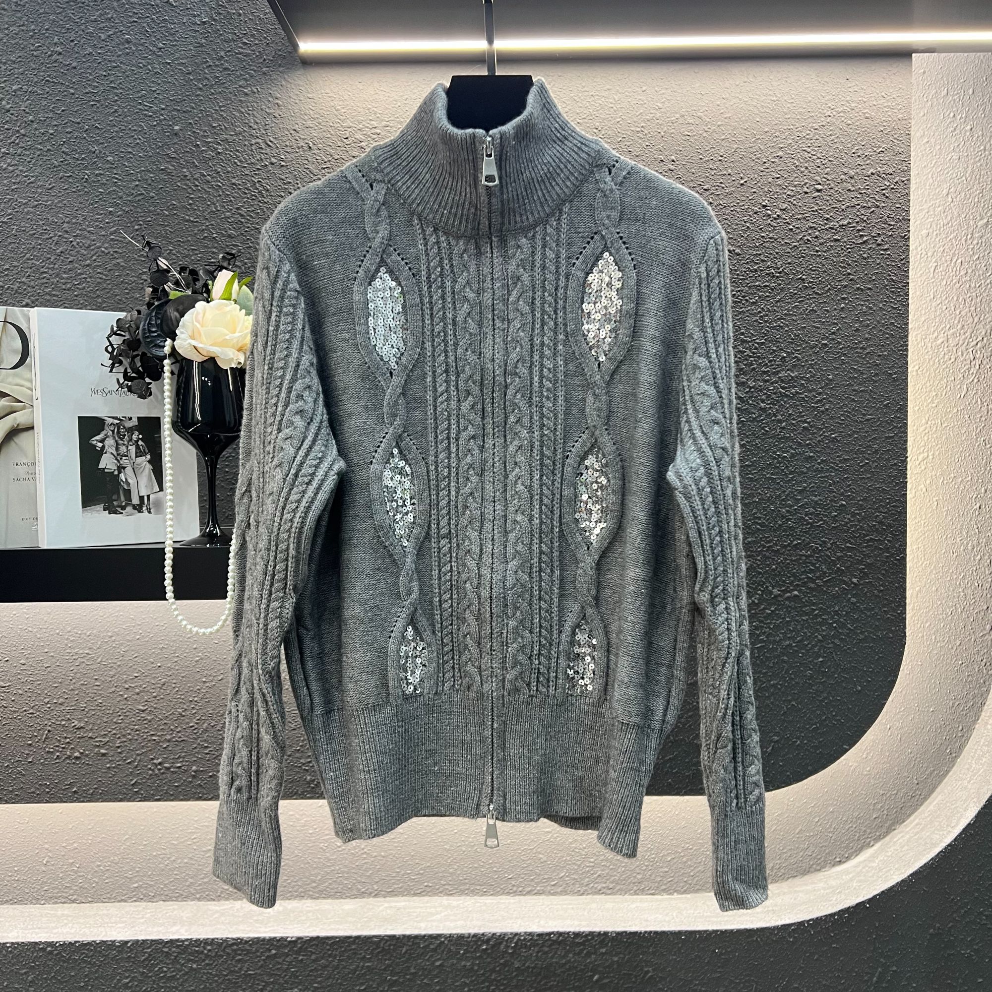 【李总推荐】慵懒风软糯翻领针织衫时尚早秋百搭毛衣外套GKMY180