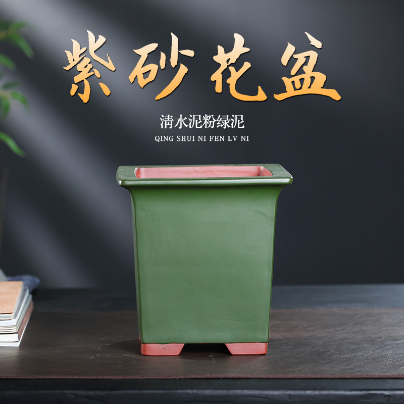 宜兴精品紫砂花盆手工陶瓷兰花盆民国绿君子兰盆春惠建寒兰专用盆