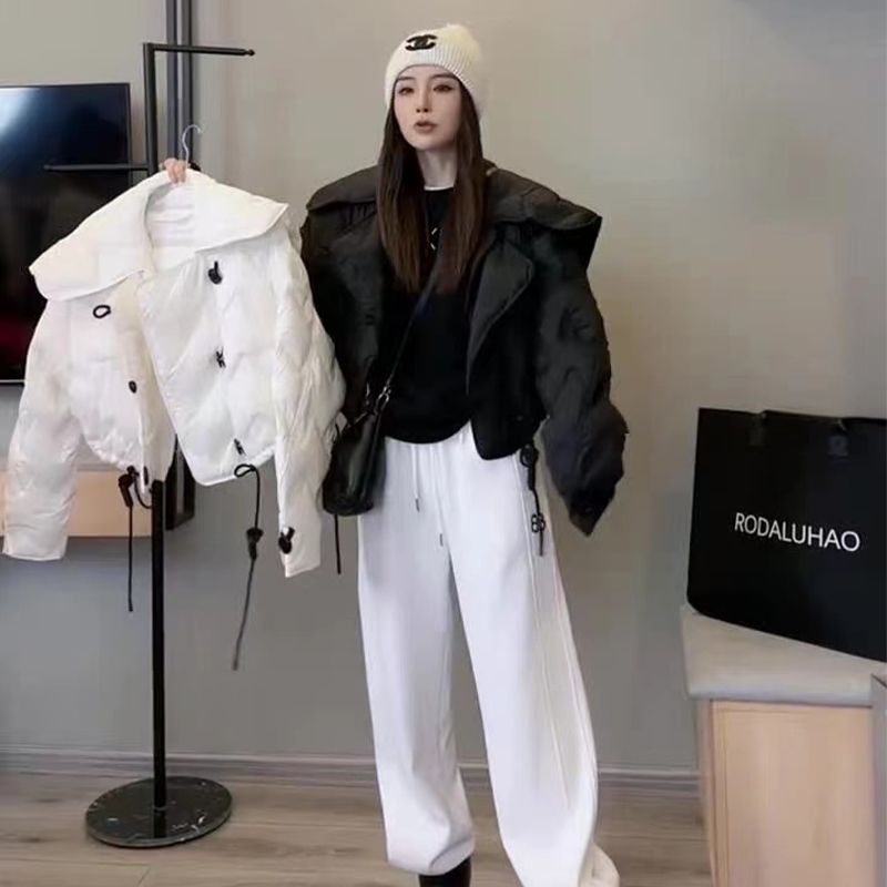 2023冬季新款韩版时尚短款超轻羽绒服女潮牌连帽白鸭绒超厚外套潮