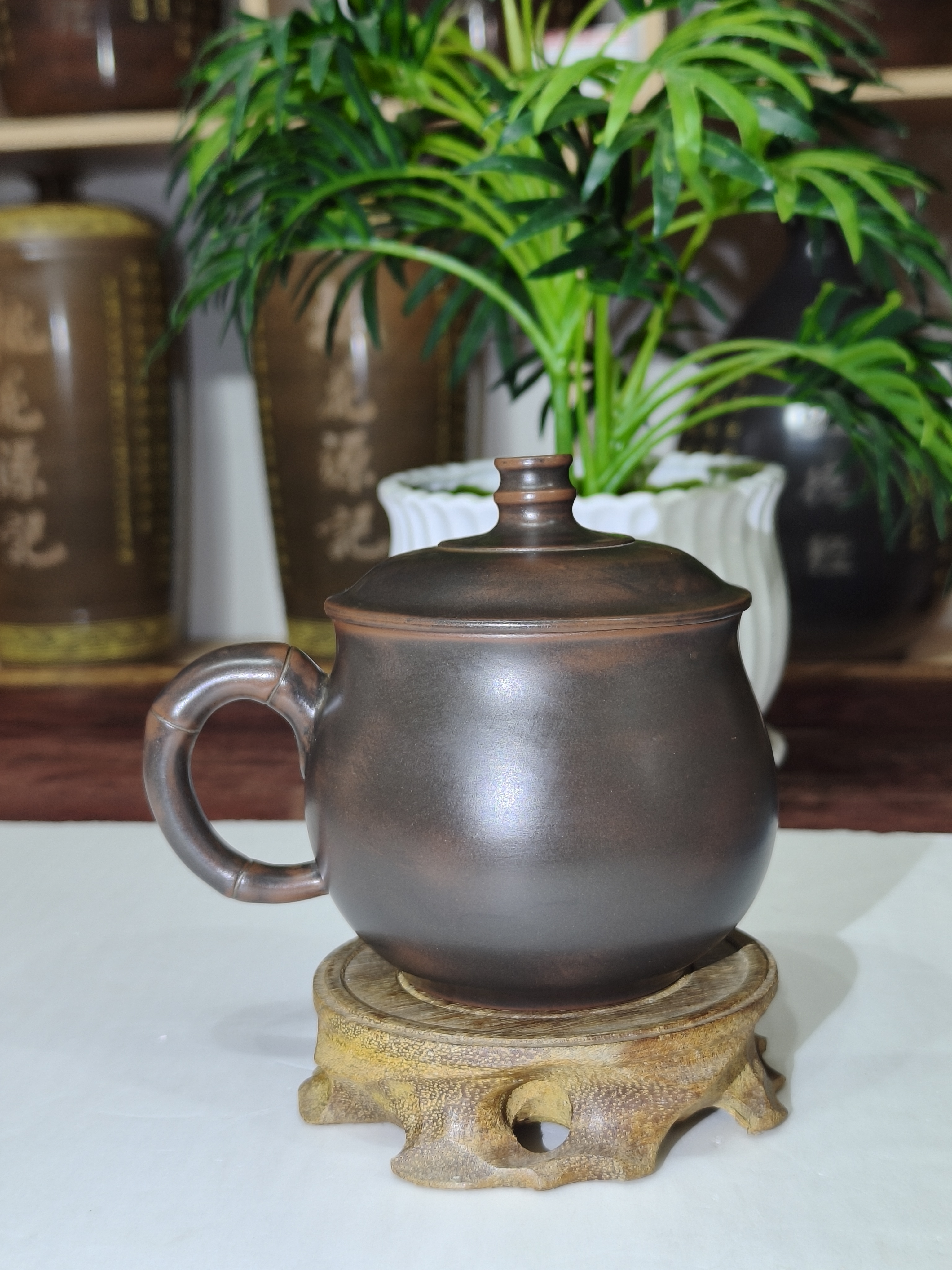 坭兴陶光身佛肚水杯