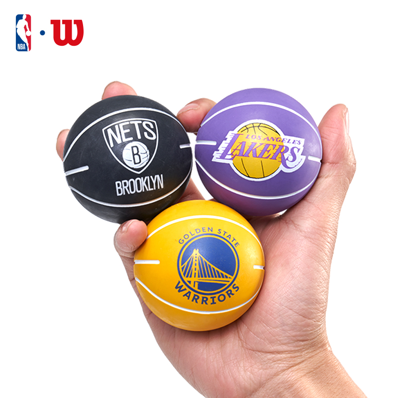 Wilson威尔胜NBA迷你球洛杉矶湖人mini纪念橡胶弹力球公牛勇士队