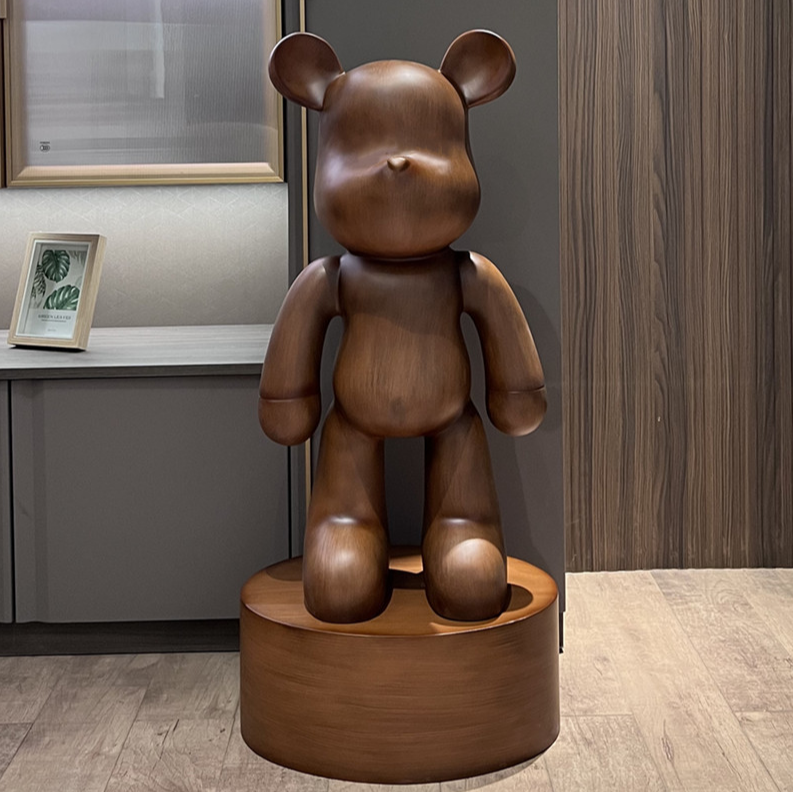 软装-积木熊摆件大号存钱罐新中式美式别墅客厅电视柜落地装饰品