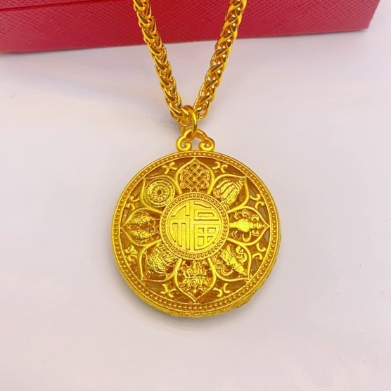 铜合金项链 国潮新中式精品 八宝罗盘镂空古法项链