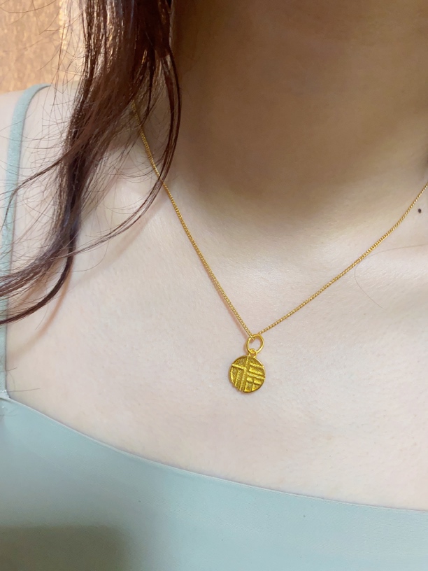 铜合金项链 高品质时尚潮流精品 实心福牌项链 轻奢百搭不掉色