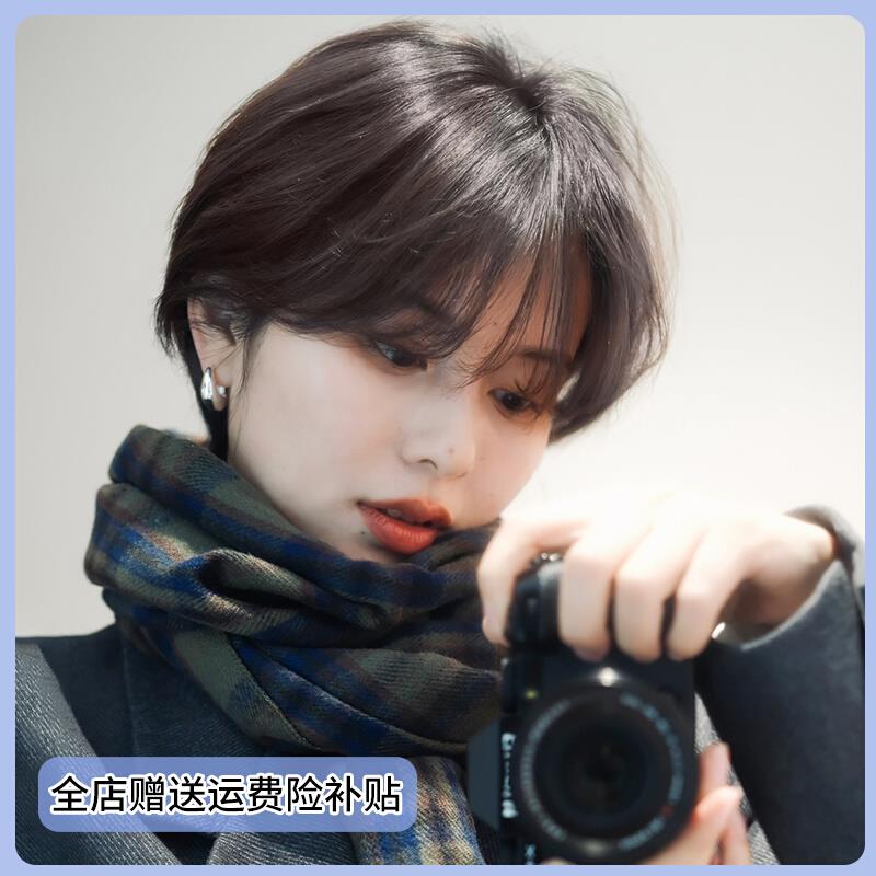 假发女短发时尚新款蓬松减龄日系造型发套网红自然波波头全头套式