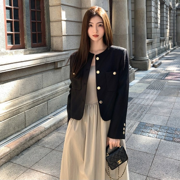 高智淡人小香风短外套女春秋宽松显瘦法式高级感气质通勤小众上衣