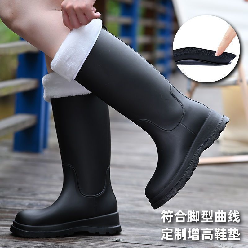时尚雨鞋女款加厚外穿水鞋新款加厚雨靴防滑中低筒水靴保暖雪地靴