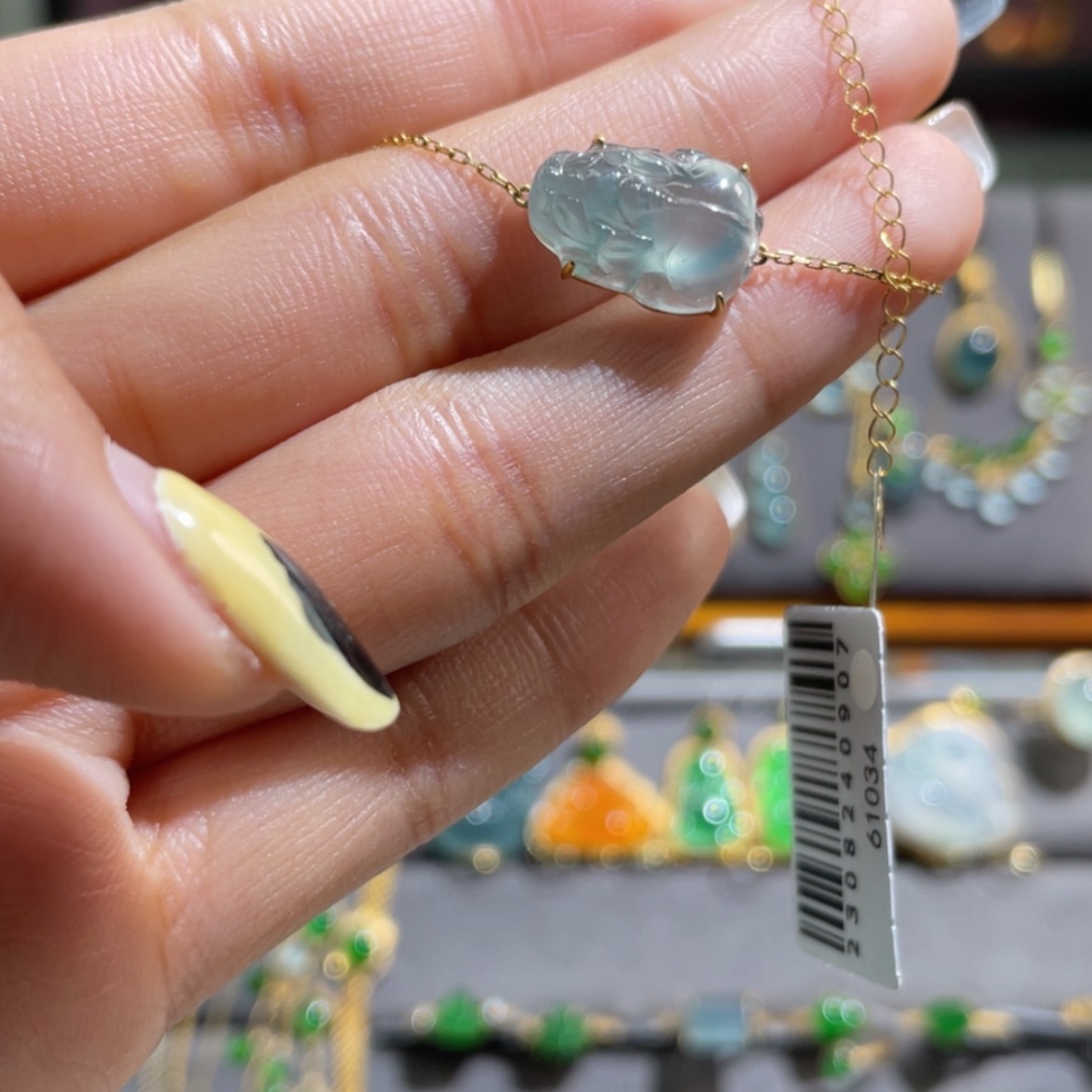 【闪购商品】翡翠手链18K金镶嵌
