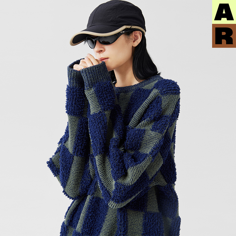 AR加厚保暖棋盘格半边绒家居服套装可外穿秋冬男女情侣款睡衣【自】