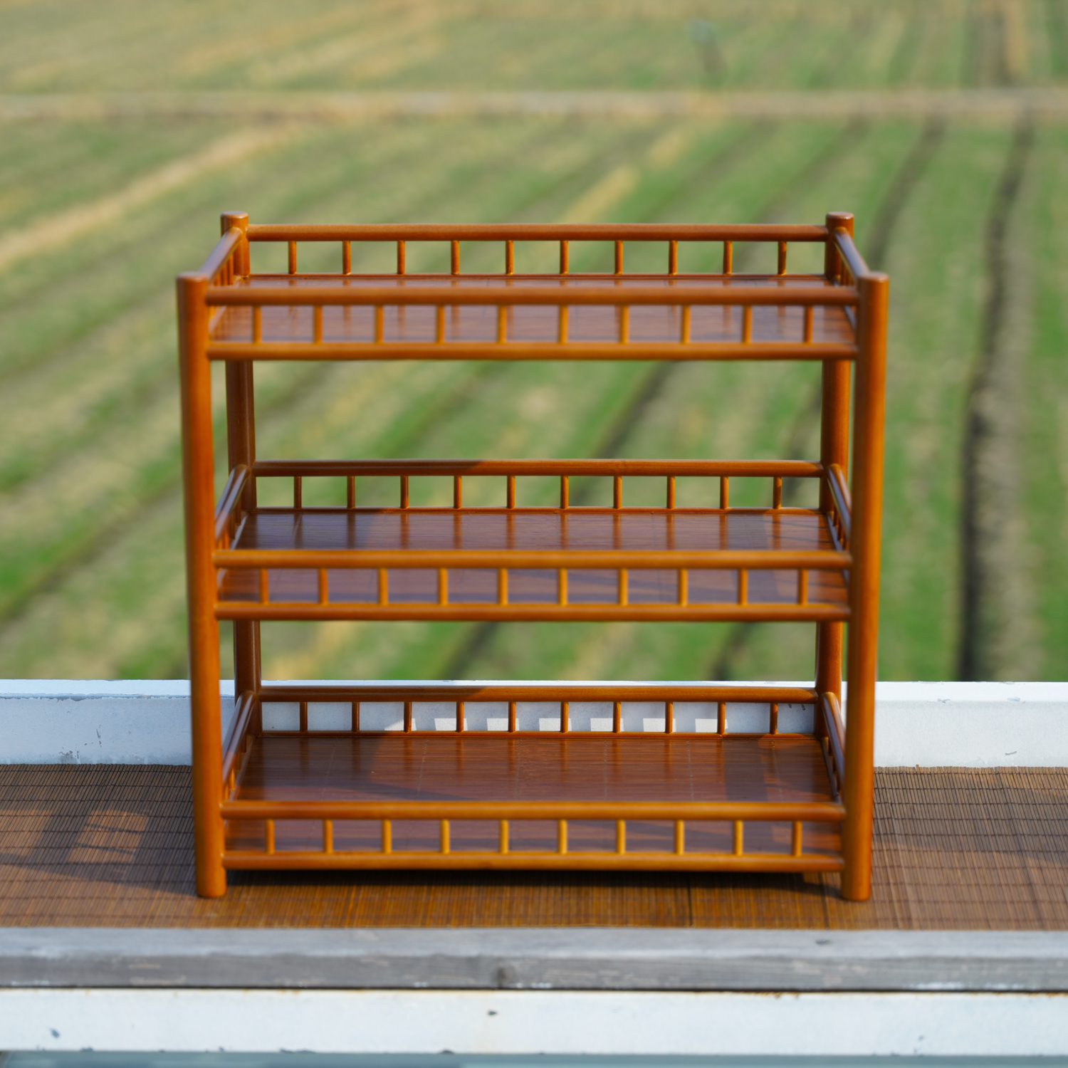 【小满】全围茶棚高山楠竹三层茶架竹子茶室博古架多宝格茶杯茶具