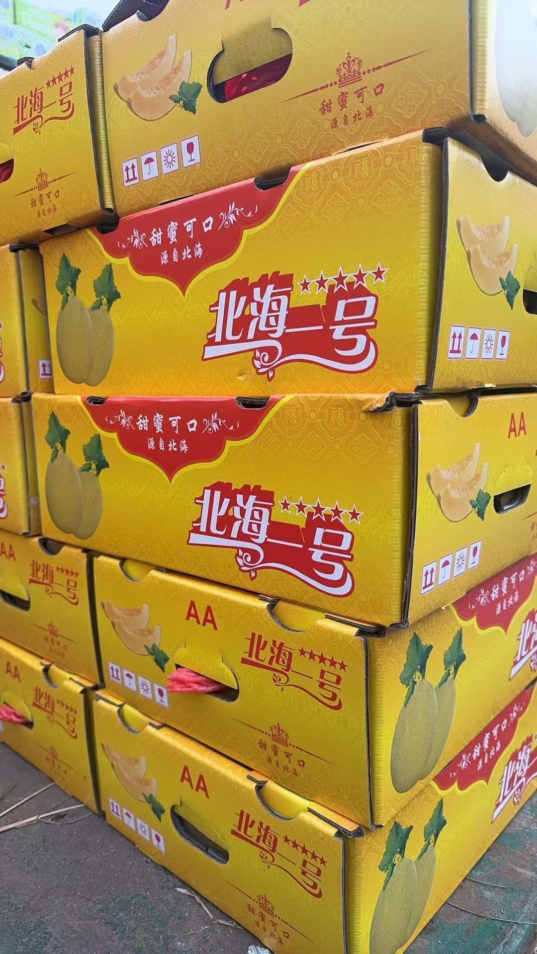 Y 【原箱】【新到好吃的北海哈密瓜】箱/4粒
