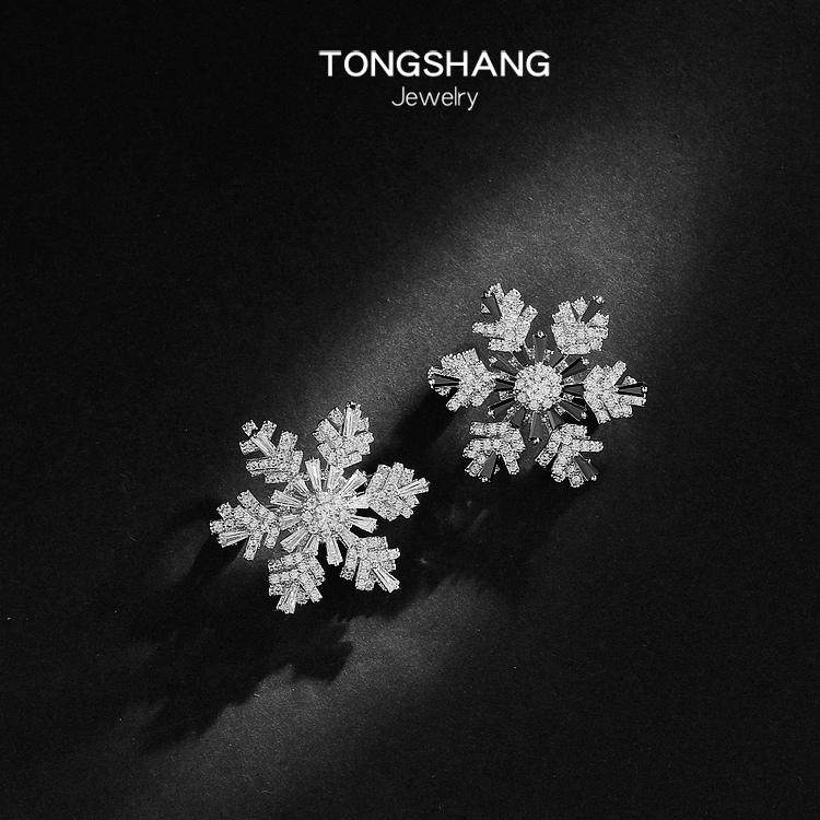 铜合金胸针 双层旋转雪花西装配饰胸针女胸花别针