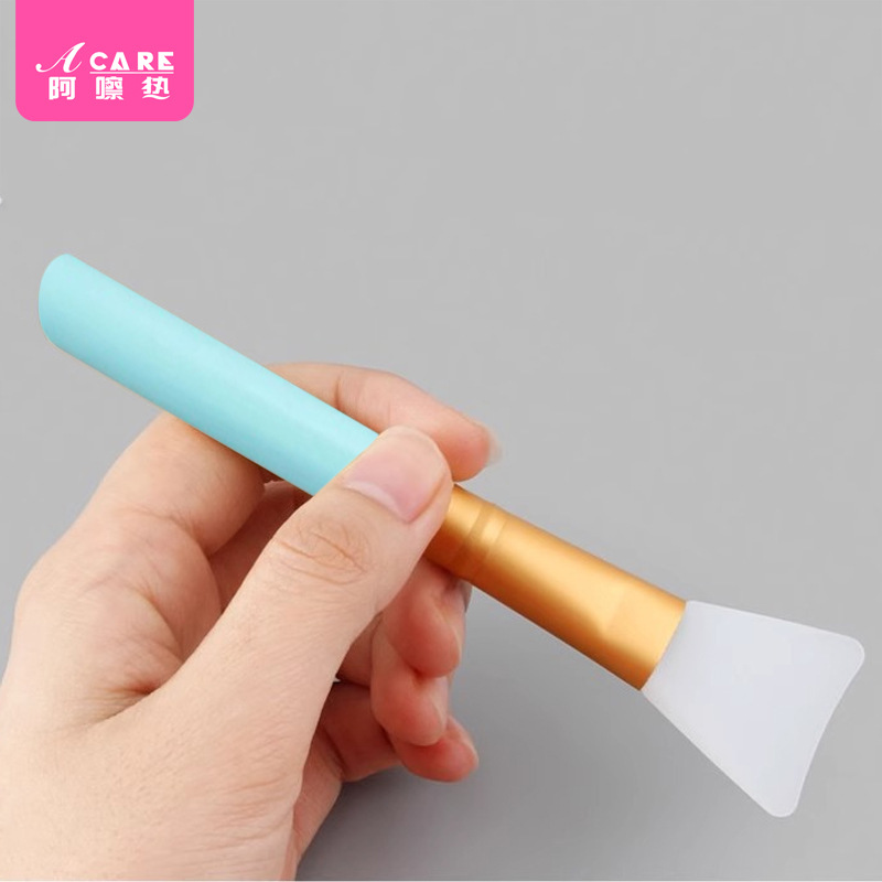 硅胶面膜刷BA1S25-绿色扁平搅拌棒软硅胶头脸部涂抹式泥