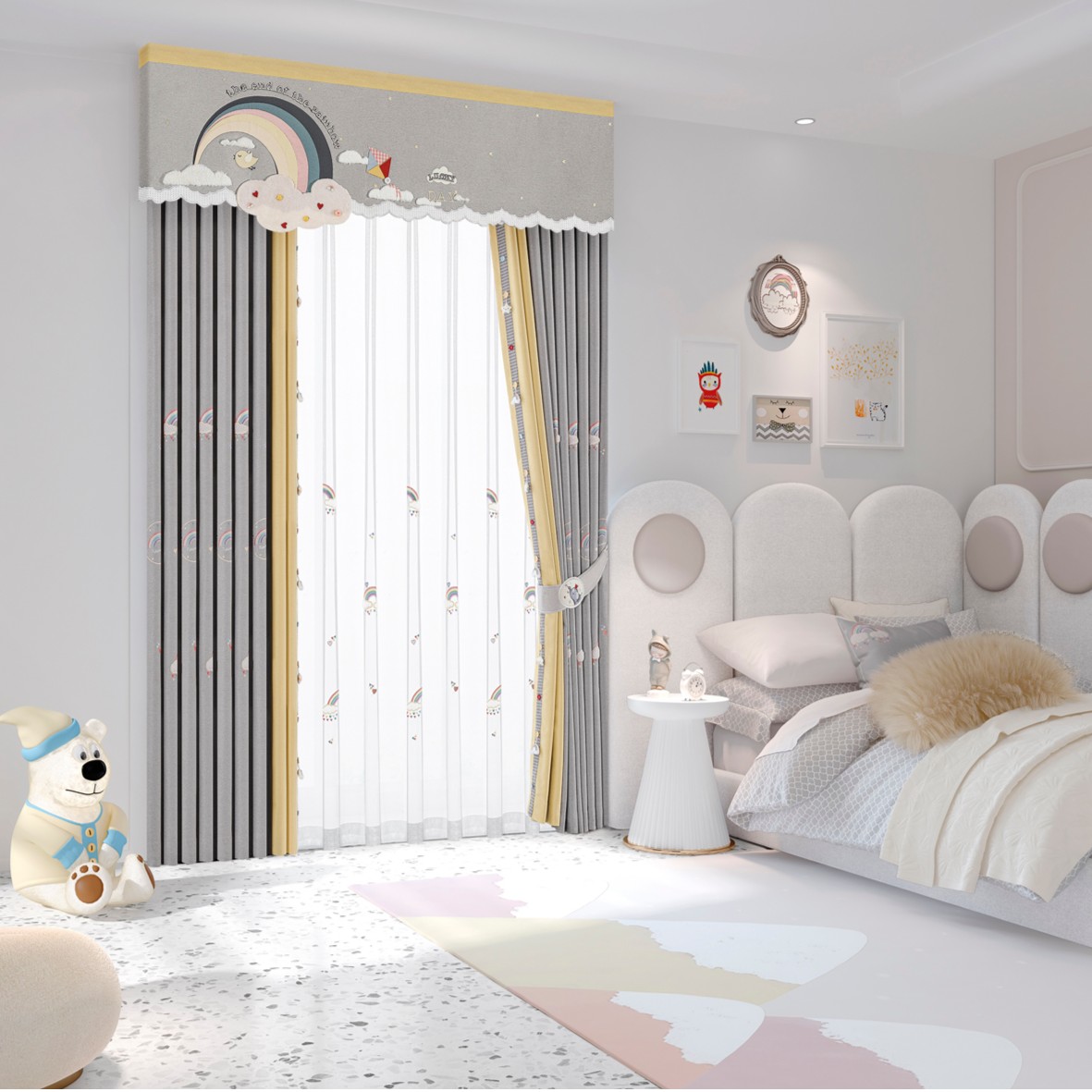 汤姆上校现代风法式风儿童房女孩房窗帘