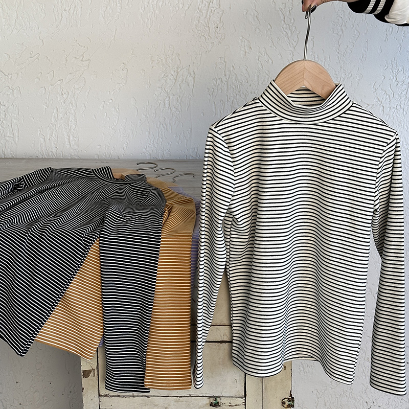 【破价款】醒妈家德绒女大童条纹高领打底衫