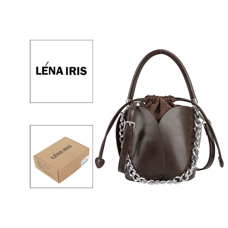 229【带礼盒】LÉNA IRIS百搭时尚新款水桶包轻奢小众单肩斜跨包女包