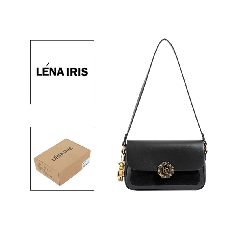 143【带礼盒】LÉNA IRIS经典百搭时尚小方包小众潮流单肩斜跨女包包