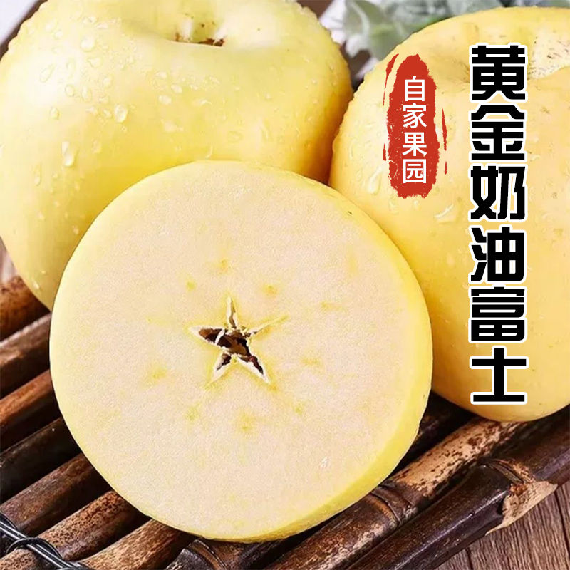 黄金苹果奶油富士苹果8.5/4.5斤孕妇可吃鲜果自然成熟产地直发2斤
