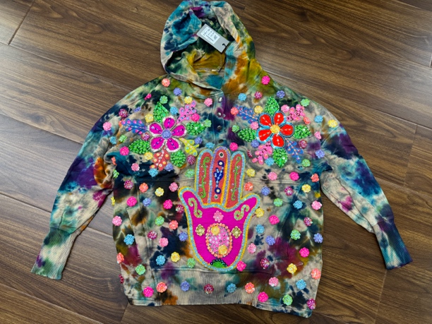 泰国重工钉珠扎染外套卫衣