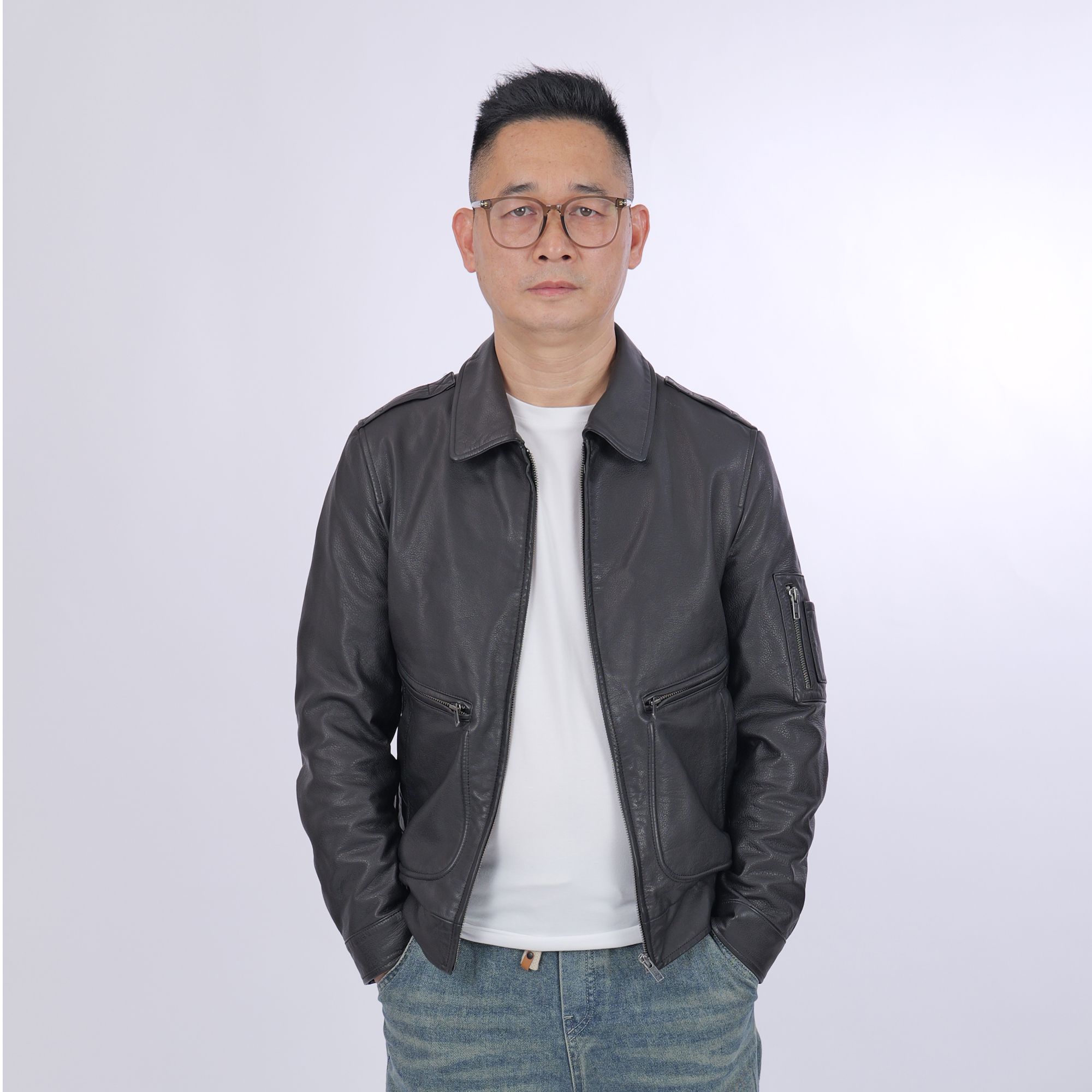 CLEVEDONK8015男款时尚休闲复古风巴基斯坦水染无涂牛皮皮衣