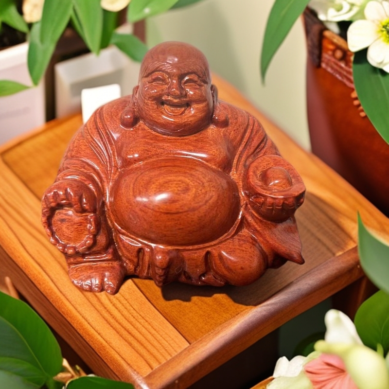 实木小号弥勒摆件