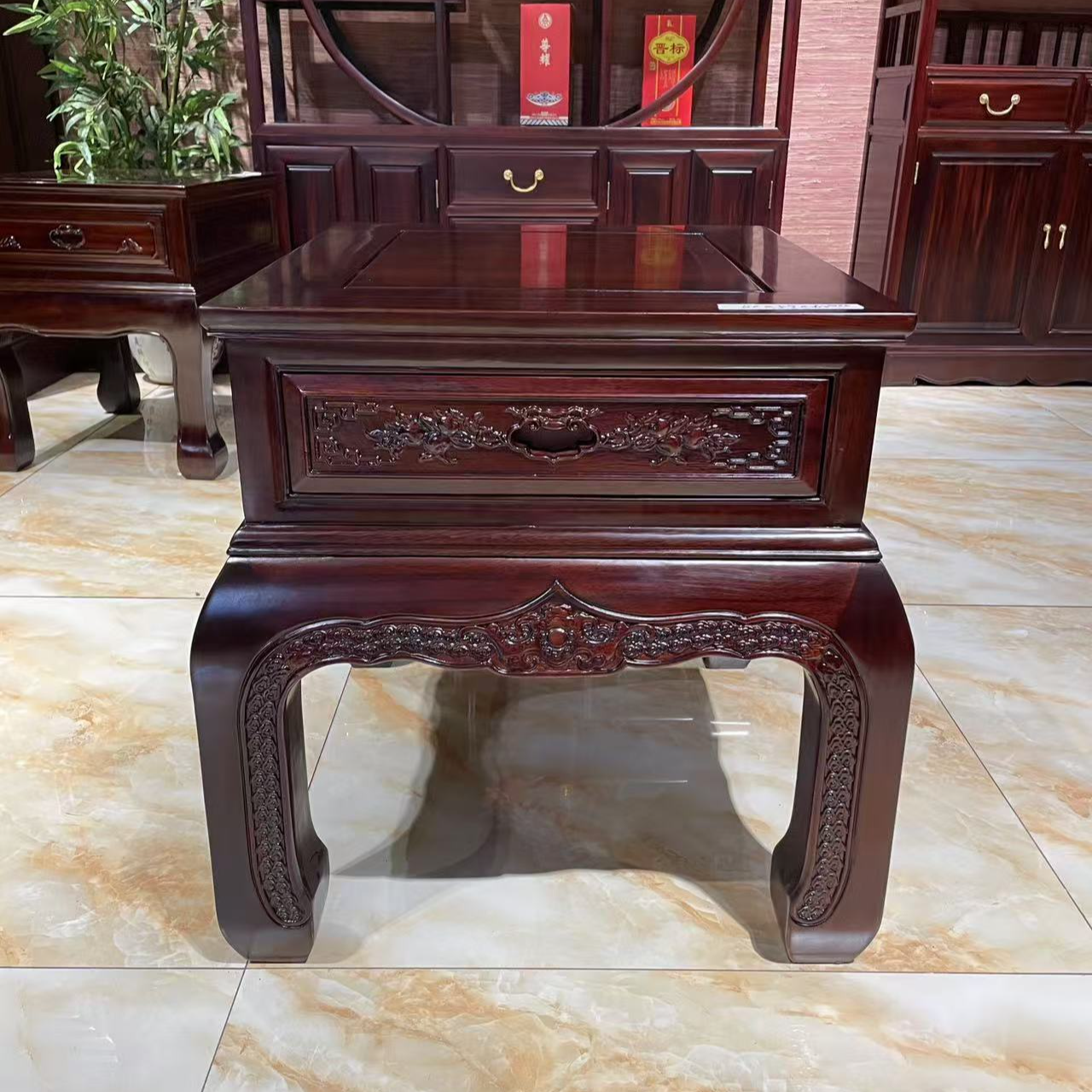 南美酸枝 祥云高几 尺寸：60*53*60