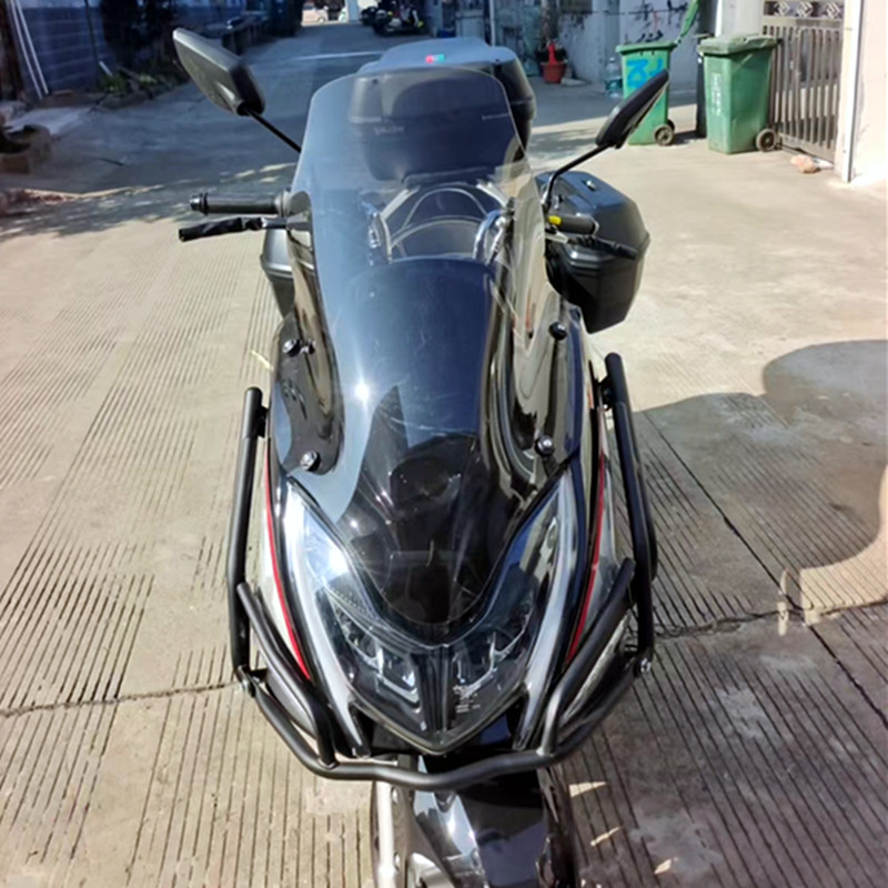 新款狮吼三代150摩托车前高挡风玻璃专用加厚高挡