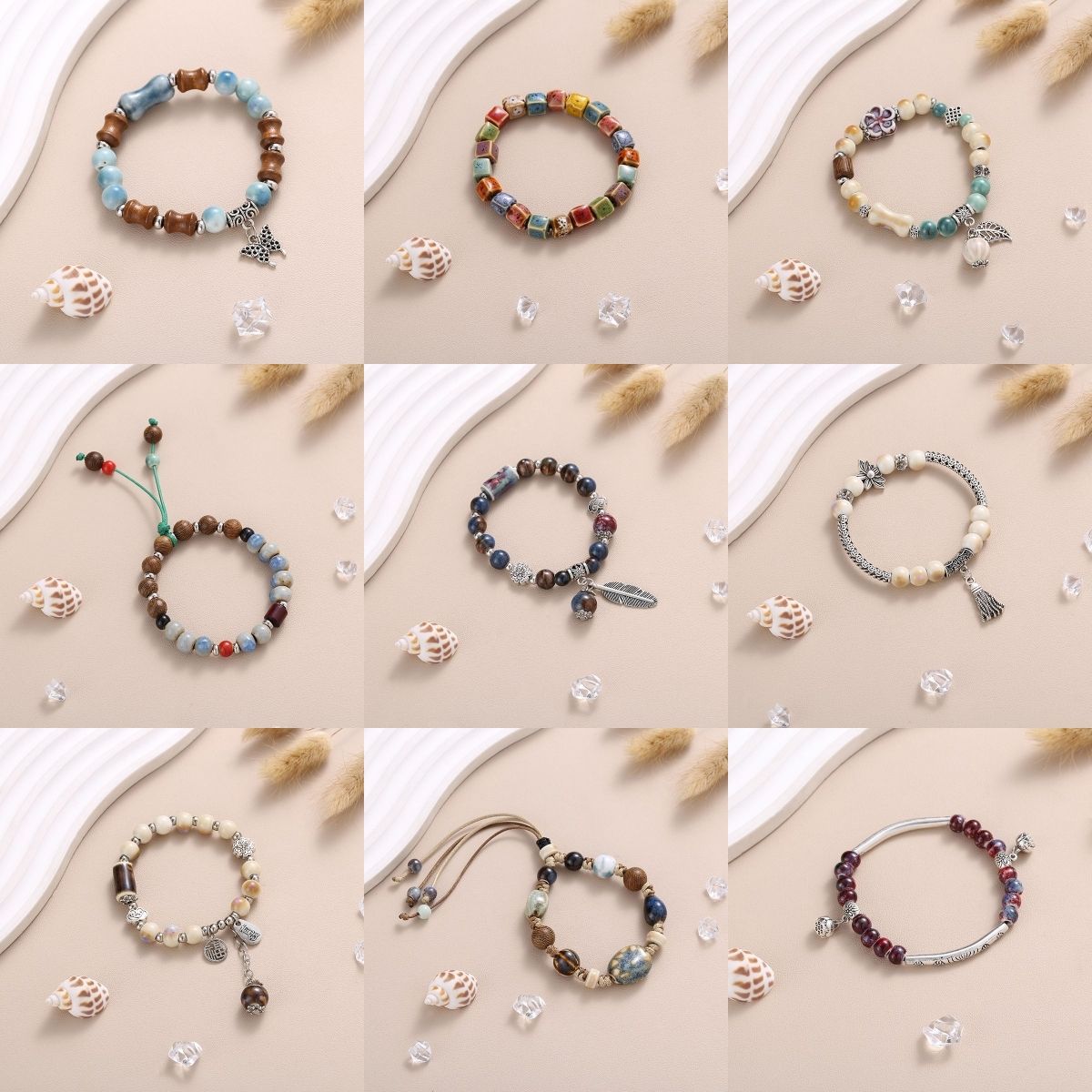 合金琉璃手链 【连麦选款链接】国风新中式重工手串珠子琉璃DIY饰品