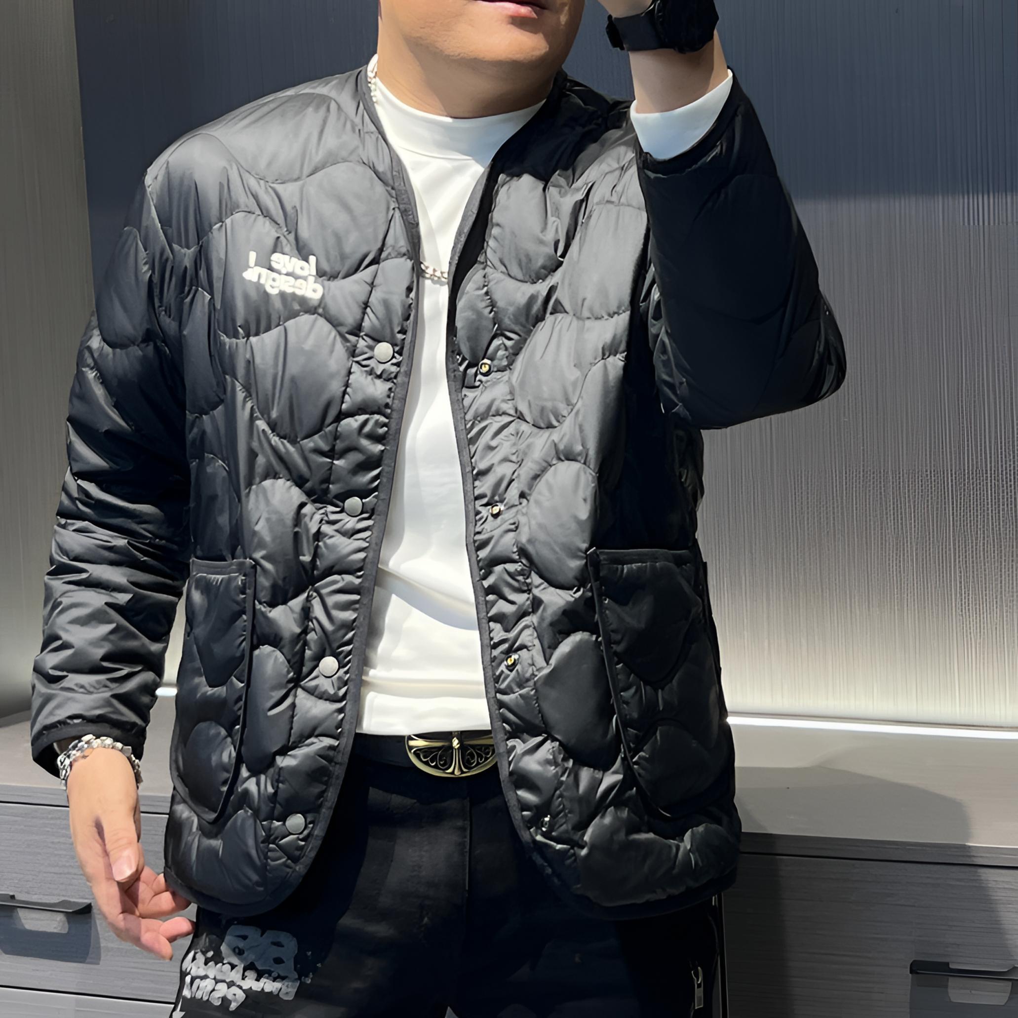 秋冬季轻薄羽绒服休闲日系多口袋轻薄宽松机能风情侣工装羽绒服男