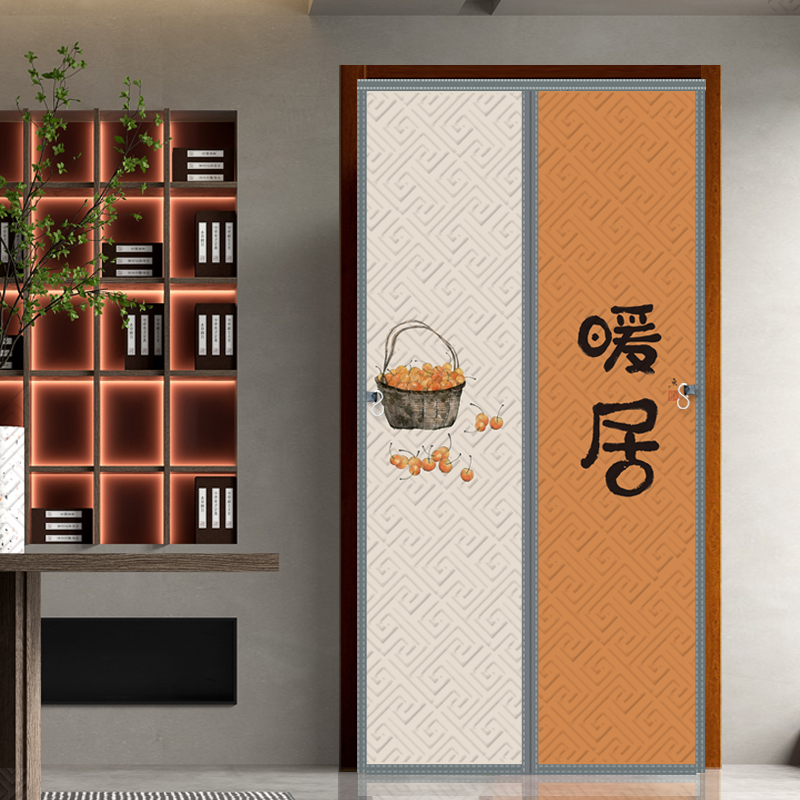 冬季新款棉门帘加厚家用防风保暖磁吸免打孔隔断帘密封保温挡冷气