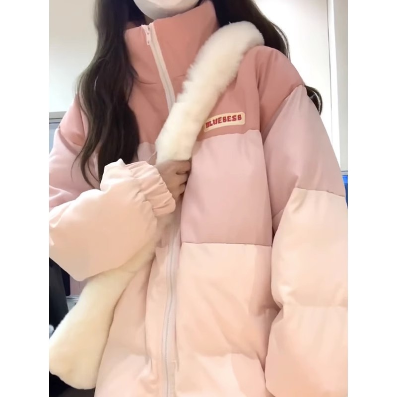 2023秋冬季棉服女oversize设计感小众加厚保暖面包服棉衣棉袄外套