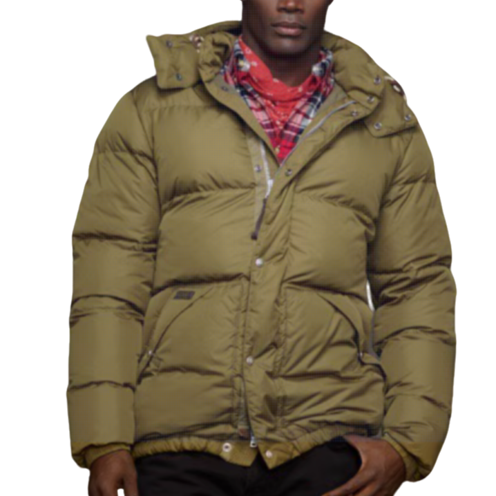  R 男士防泼尼龙加厚保暖连帽可拆卸羽绒大衣外套